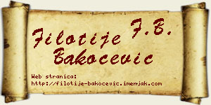 Filotije Bakočević vizit kartica